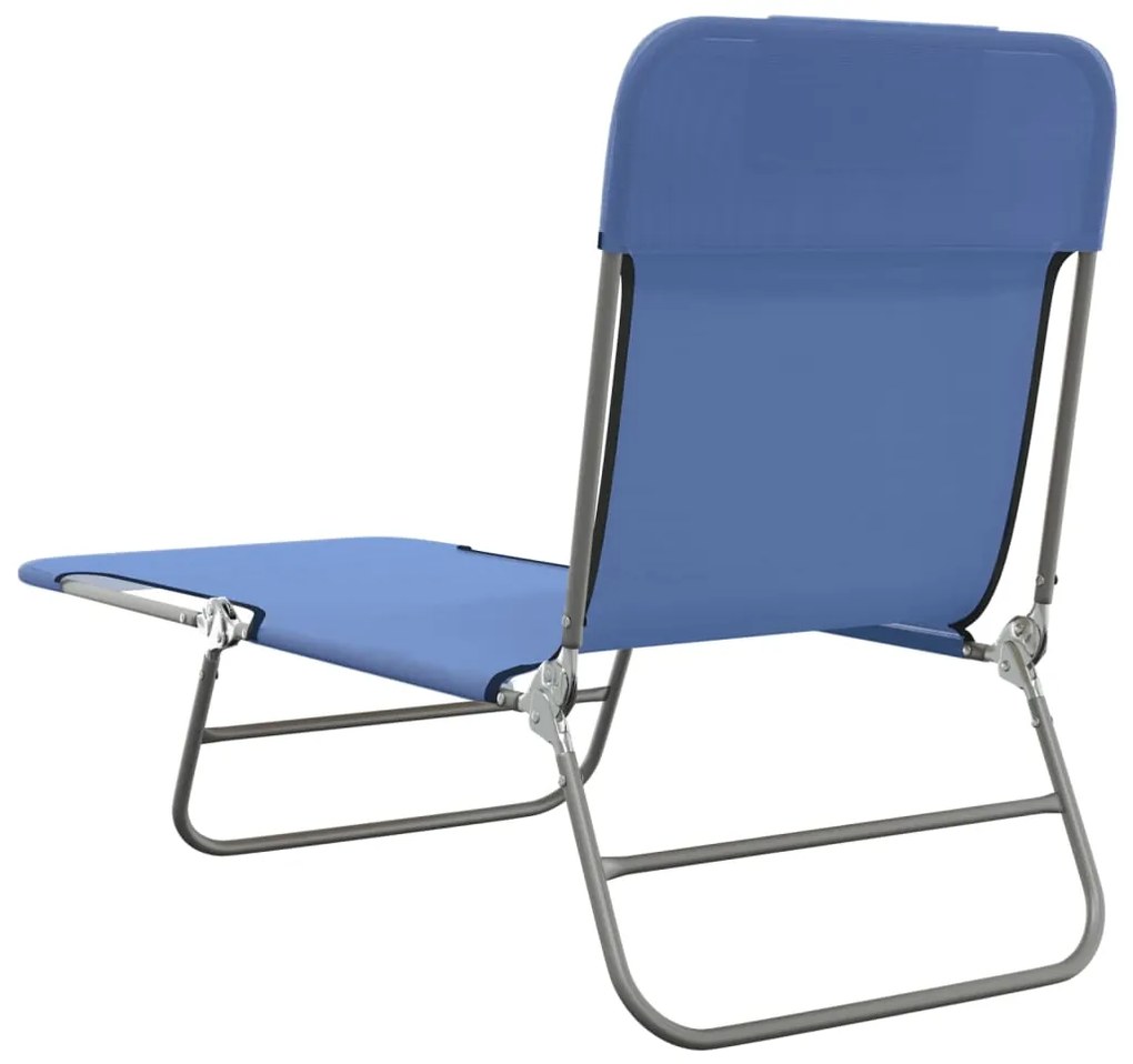 vidaXL Ξαπλώστρες Πτυσσόμενες 2 τεμ. Μπλε από Textilene &amp; Ατσάλι