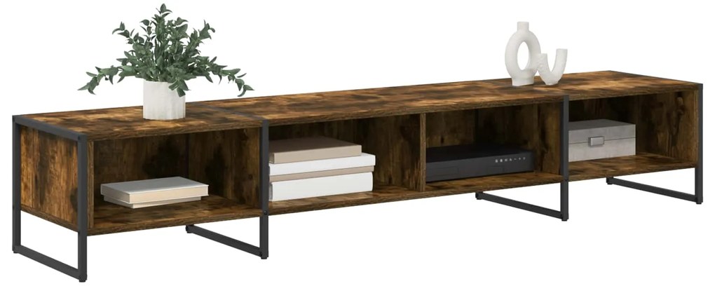 vidaXL Ντουλάπι TV Καπνιστό Δρύς 170.5 x 36 x 30.5 εκ