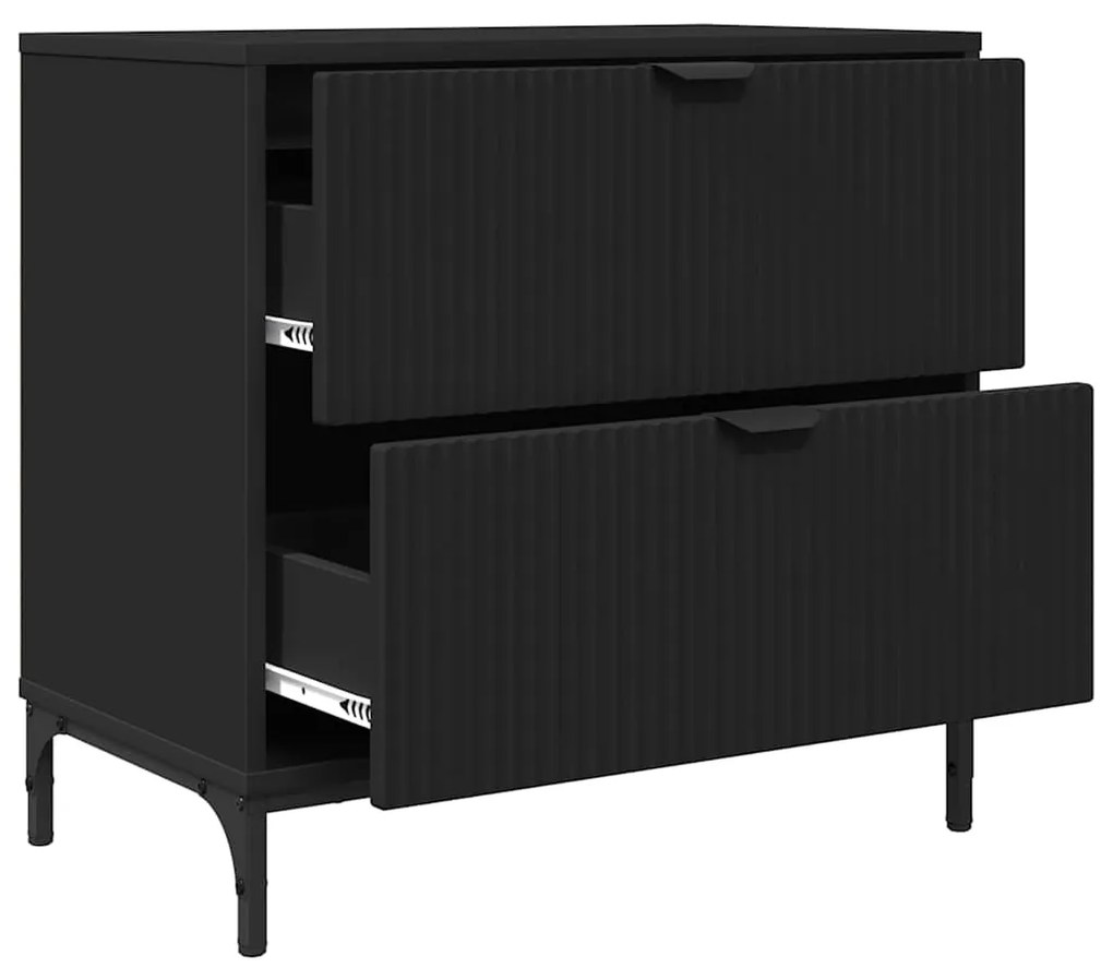 vidaXL Κομοδίνο με συρτάρι Μαύρο 63.5 x 36 x 61 εκ Επεξεργασμένο ξύλο