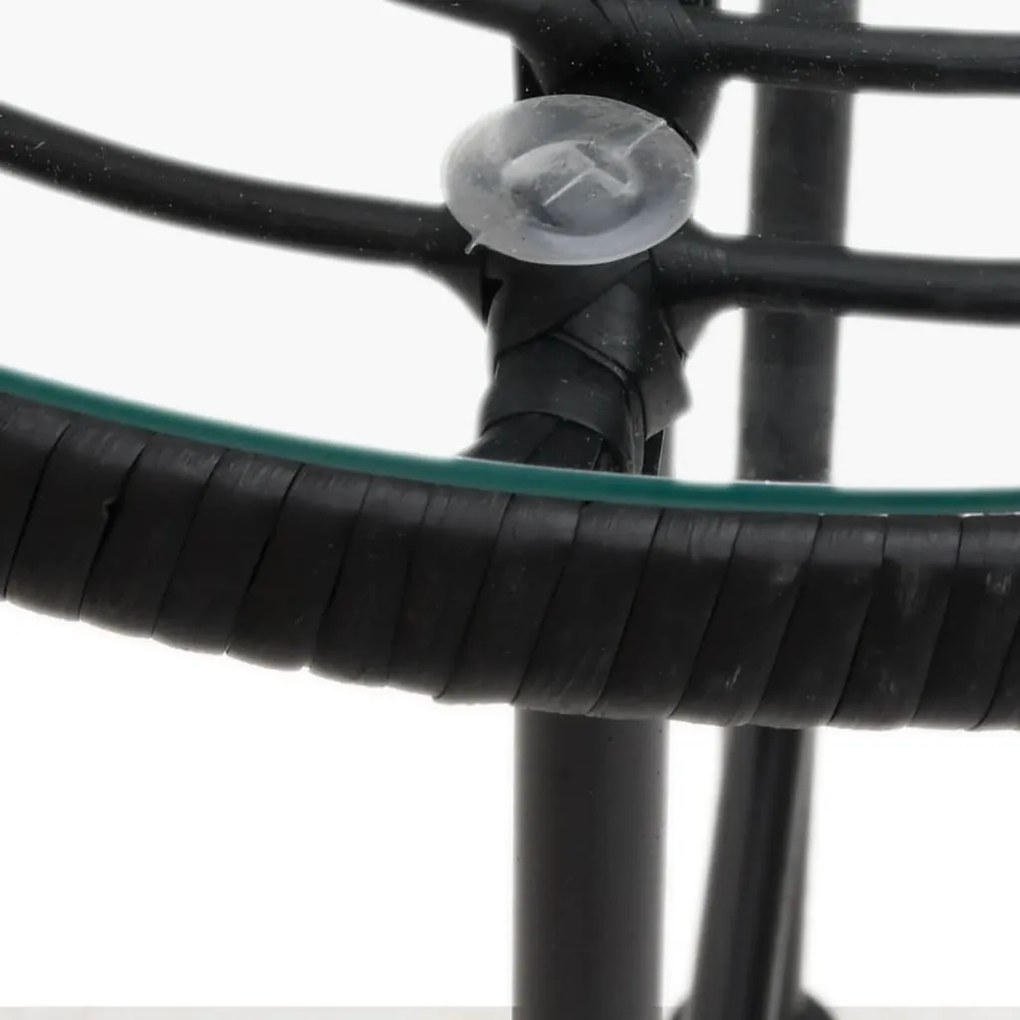 vidaXL Τραπεζαρία Μαύρη Ø80 εκ. από Ψημένο Γυαλί και Ατσάλι