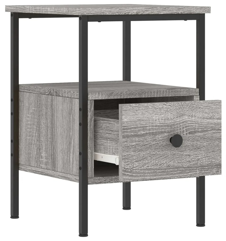 vidaXL Κομοδίνα 2 τεμ. Γκρι Sonoma 34 x 36 x 50 εκ. Επεξεργασμένο Ξύλο