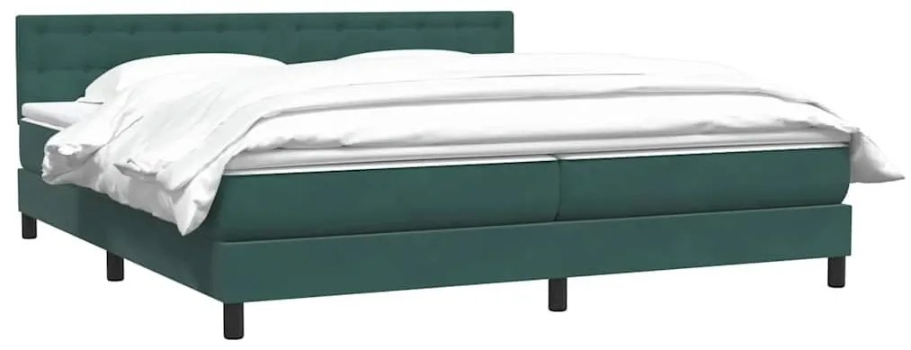 Κρεβάτι Boxspring με Στρώμα Σκούρο Πράσινο 180x210εκ. Βελούδινο - Πράσινο