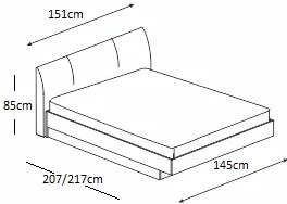 Κρεβάτι ξύλινο με δερμάτινη/ύφασμα PENELOPE 140x190 DIOMMI 45-098