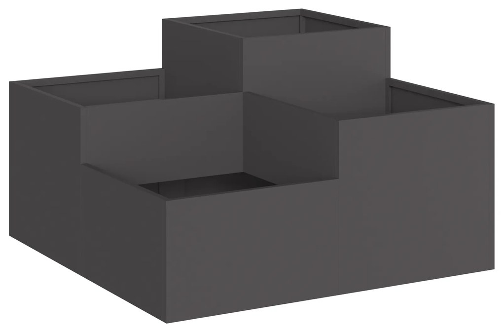 vidaXL Γλάστρα Κήπου 80x80x48 εκ Μαύρο Ατσάλι