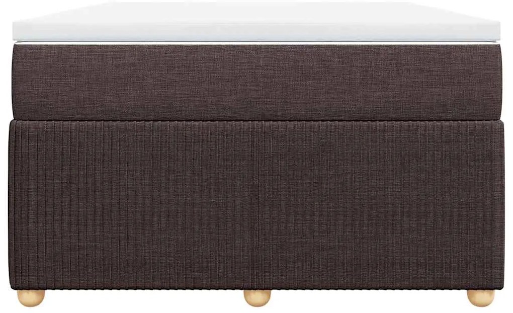 vidaXL Κρεβάτι Boxspring με Στρώμα Σκούρο Καφέ 120x190 εκ Υφασμάτινο