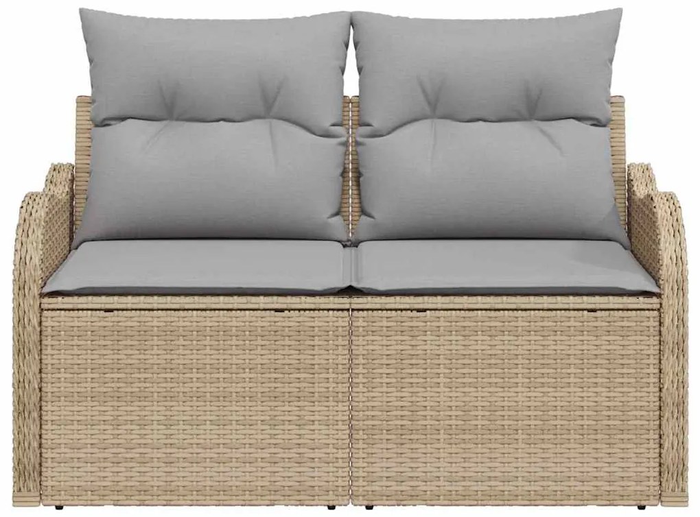 vidaXL Καναπές Κήπου με μαξιλάρι Μπεζ 121 x 62 x 69εκ συνθετικό ρατάν