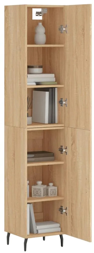 vidaXL Μπουφές Sonoma δρυς 34,5 x 34 x 180 εκ. από Επεξεργασμένο Ξύλο