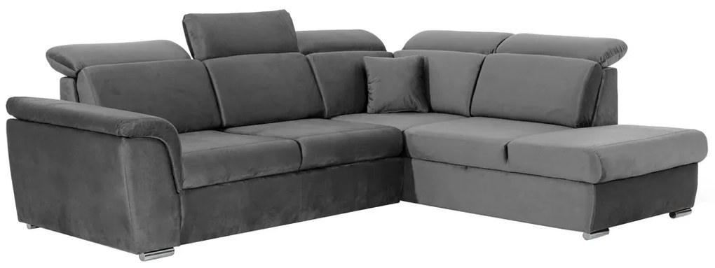 Γωνιακός καναπές Κρεβάτι MILANOS,  με αποθηκευτικό χώρο, γκρί σκούρο 267x103x212cm-Δεξιά γωνία-BOG4234