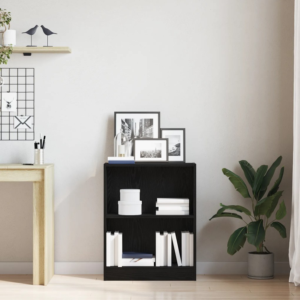 vidaXL Βιβλιοθήκη Μαύρη 60x24x76 εκ Επεξεργασμένο Ξύλο