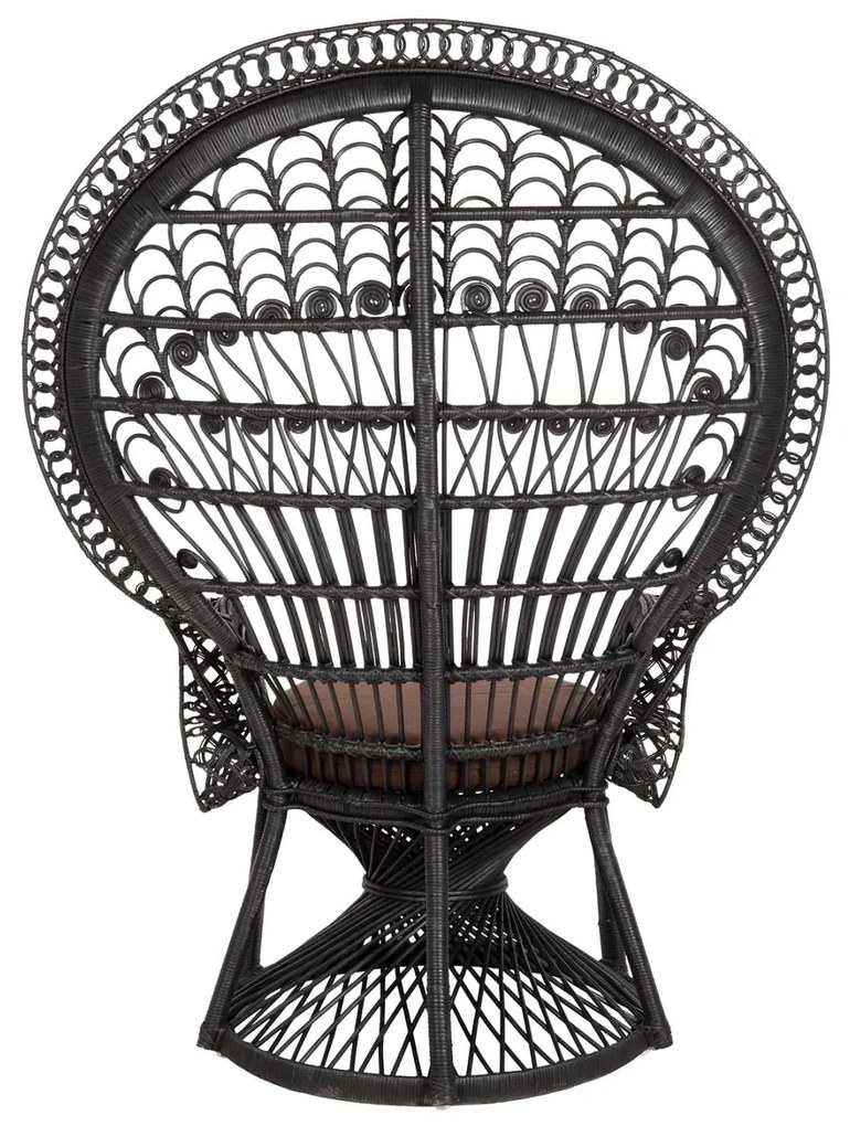 ΠΟΛΥΘΡΟΝΑ ROYAL PEACOCK HM9342.03 RATTAN ΜΑΥΡΟ-ΜΑΞΙΛΑΡΙ ΚΑΦΕ 114x72x150Yεκ.