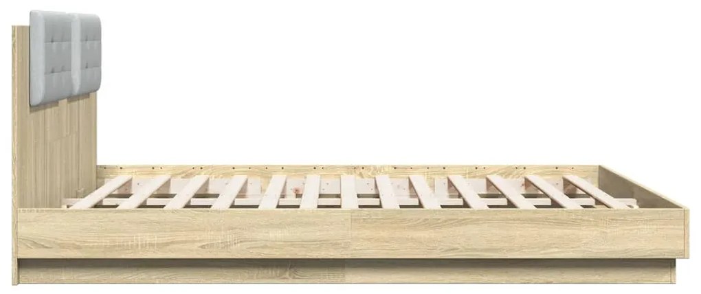 vidaXL Πλαίσιο Κρεβατιού με Κεφαλάρι/LED Sonoma δρυς 180x200 εκ.