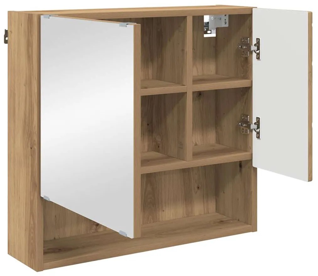 vidaXL Ντουλάπα Καθρέφτη με ράφι με πόρτα artisan δρυς 59 x 17 x 55 cm