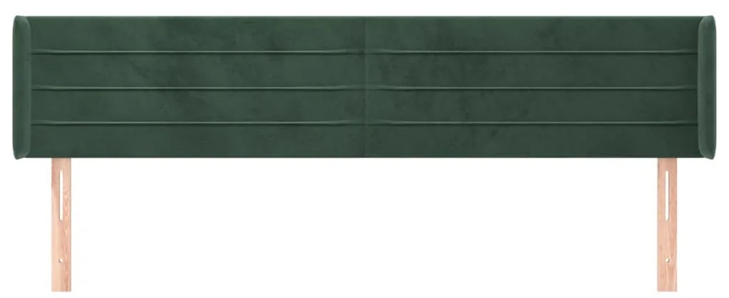 Κεφαλάρι με Πτερύγια Σκούρο Πράσινο 163x16x78/88 εκ. Βελούδινο 3118965