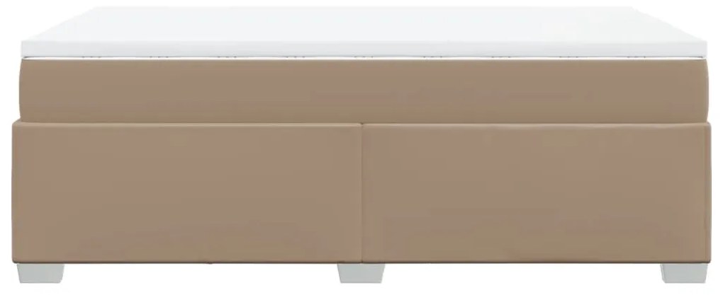 Κρεβάτι Boxspring με Στρώμα Καπουτσίνο 120x190εκ.από Συνθ.Δέρμα - Καφέ