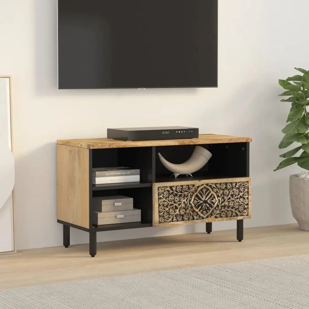 vidaXL Έπιπλο Τηλεόρασης 80 x 33 x 46 εκ. από Μασίφ Ξύλο Μάνγκο