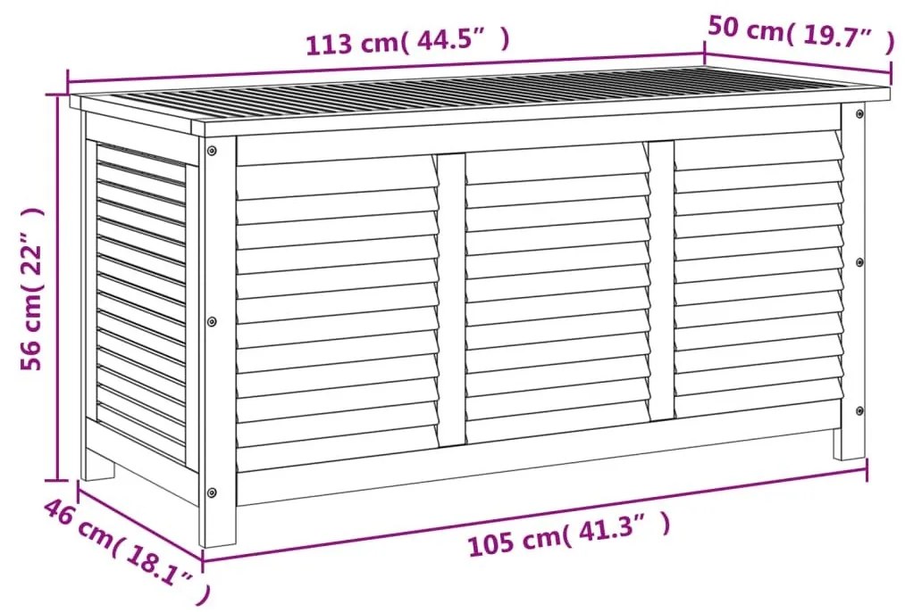 Μπαούλο Αποθήκευσης Κήπου 113x50x56 εκ. από Μασίφ Ξύλο Ακακίας - Καφέ