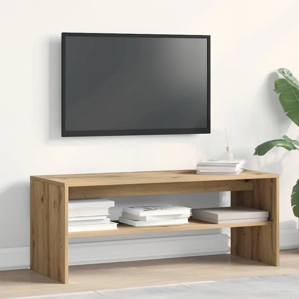 Έπιπλο Τηλεόρασης Αρτισιανή Δρυς 100x40x40 εκ από Επεξεργ. Ξύλο 859126