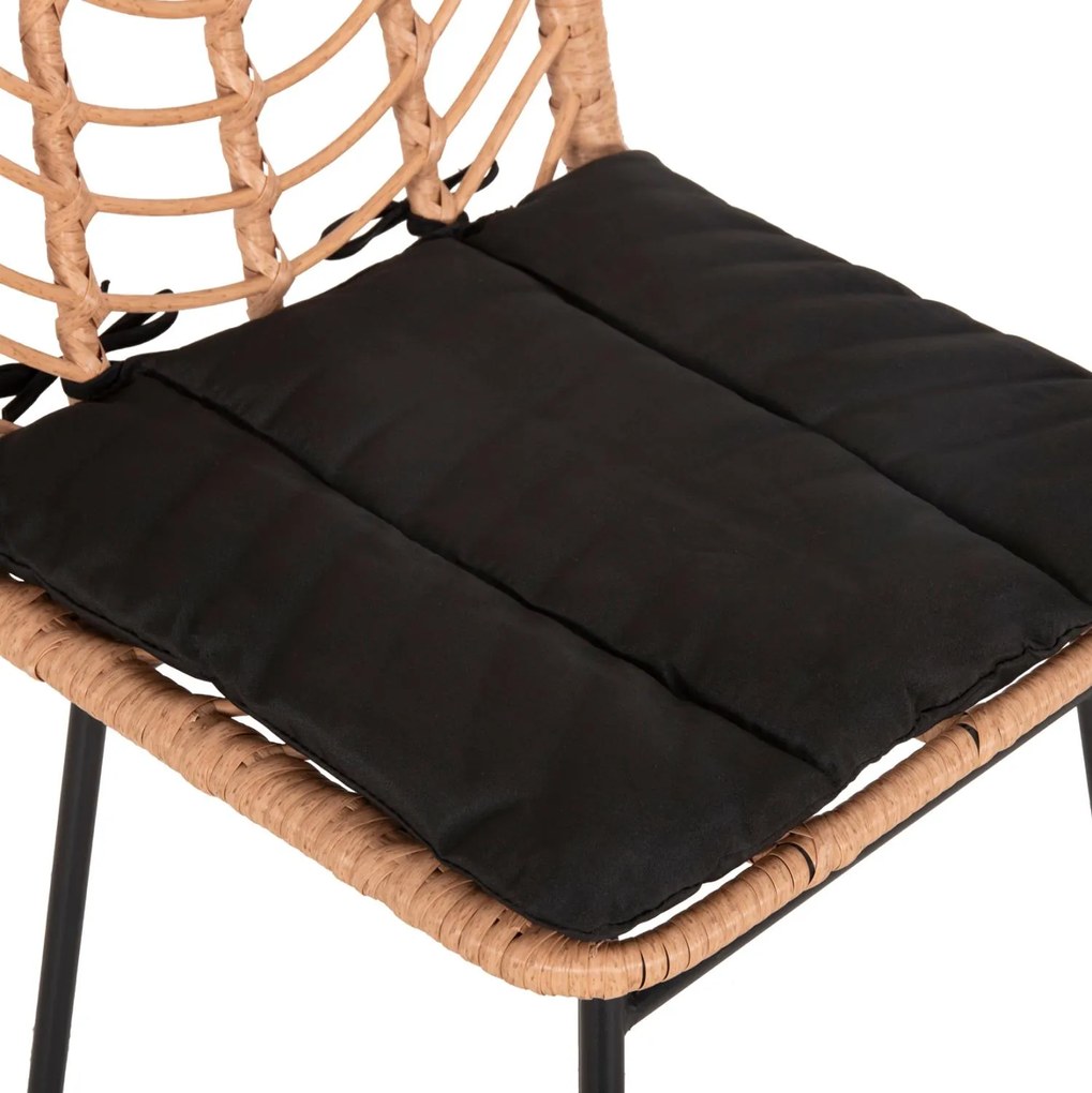 ΣΚΑΜΠΟ ΜΠΑΡ ΨΗΛΟ GERALD  ΜΕΤΑΛΛΟ&amp;ΜΑΞΙΛΑΡΙ ΜΑΥΡΟ-WICKER ΜΠΕΖ 49x50x101Υεκ. 49x50x101 εκ.