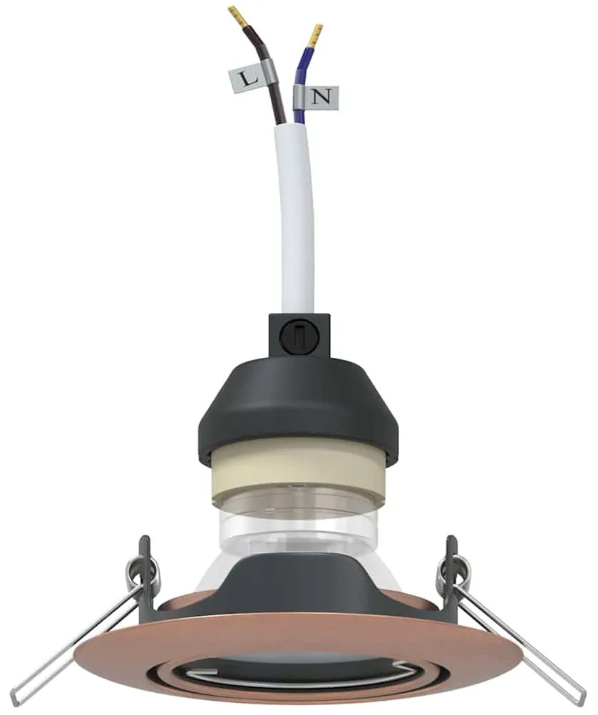 vidaXL Spotlights με προβολείς 6 pcs Χάλκινο 9 x 9 εκ. Μέταλλο