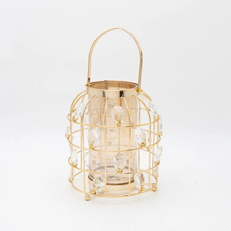 Φανάρι Μεταλλικό 819-00250 Φ20x22cm Gold Estheti Home Μέταλλο