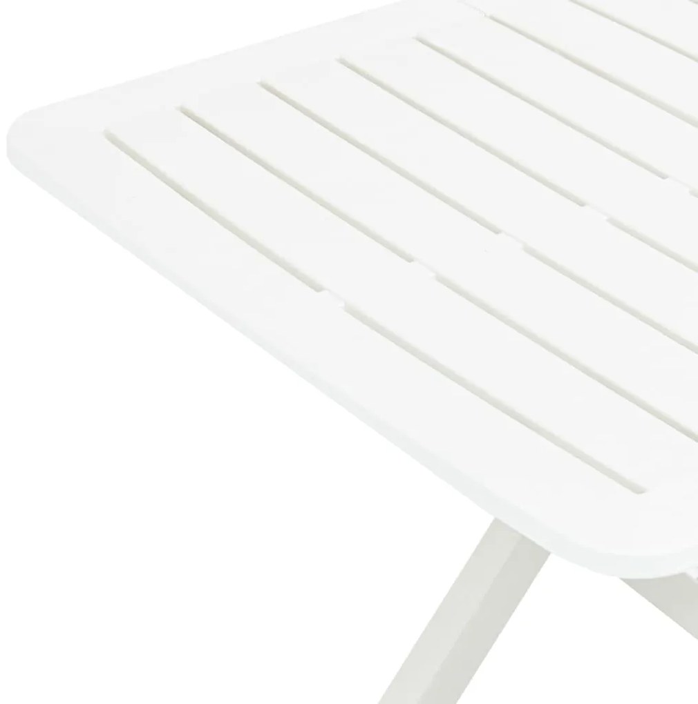 vidaXL Τραπέζι Κήπου Πτυσσόμενο Λευκό 79 x 72 x 70 εκ. Πλαστικό