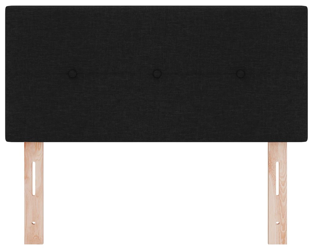 vidaXL Μαύρο Ραμμένο LED Κεφαλάρι 90 cm