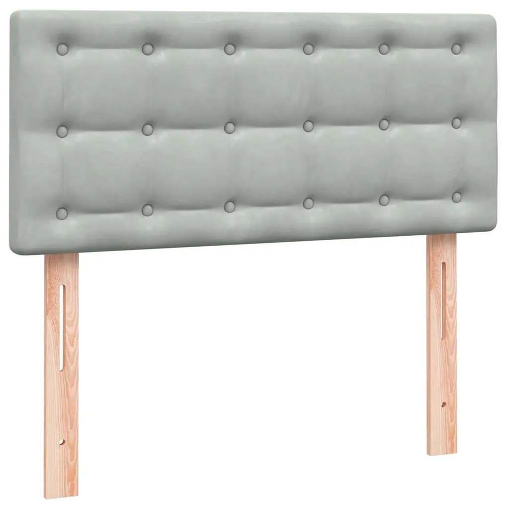 Box Spring κρεβάτι με στρώμα ανοιχτό γκρι 80x220 cm Βελούδινο 3317883