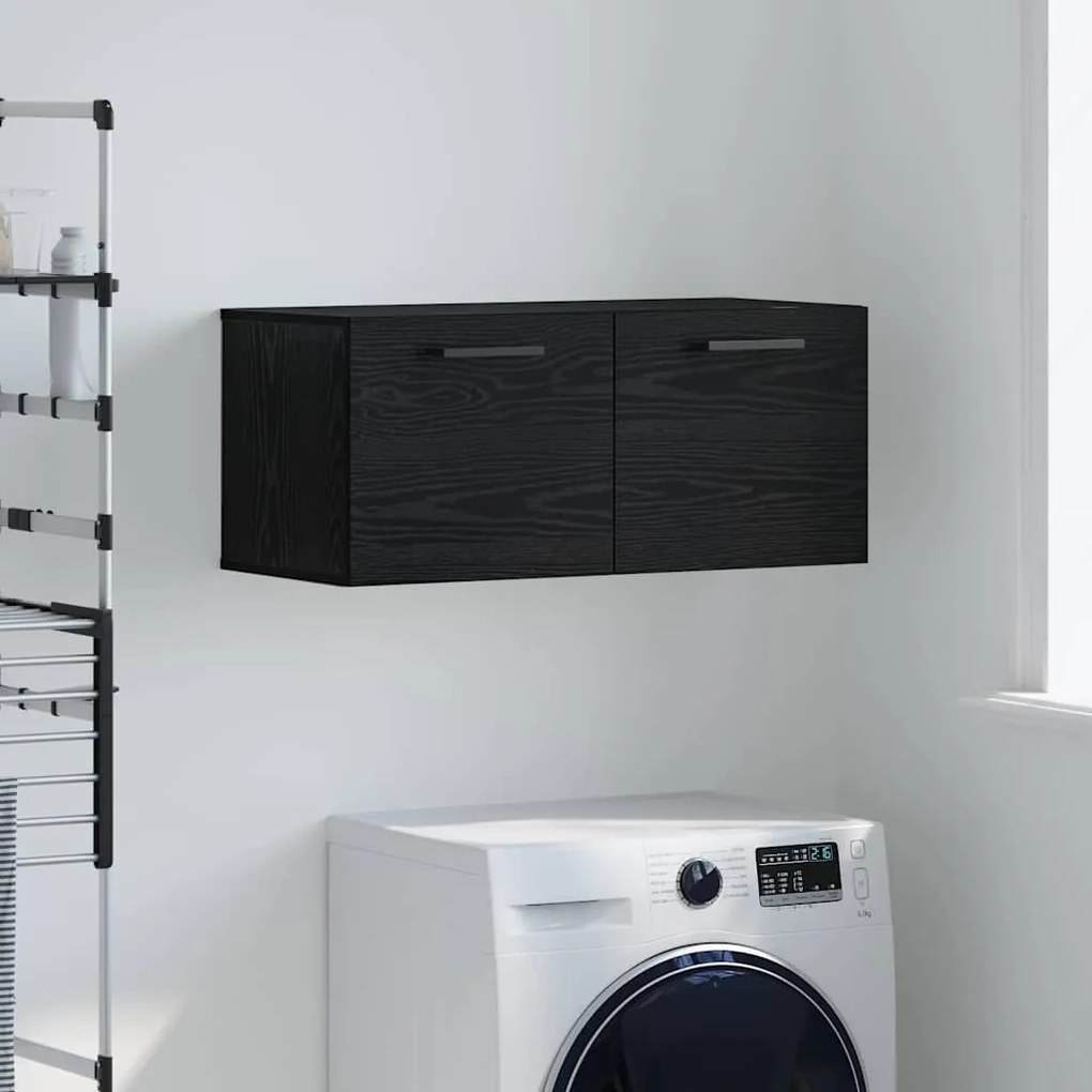 vidaXL Ντουλάπα Τοίχου Μαύρη δρυς 80 x 36.5 x 35 cm Επεξεργασμένο ξύλο