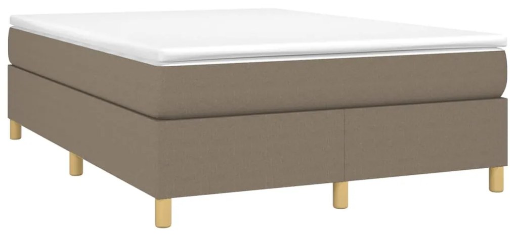 vidaXL Κρεβάτι Boxspring με Στρώμα Taupe 140x190 εκ. Υφασμάτινο