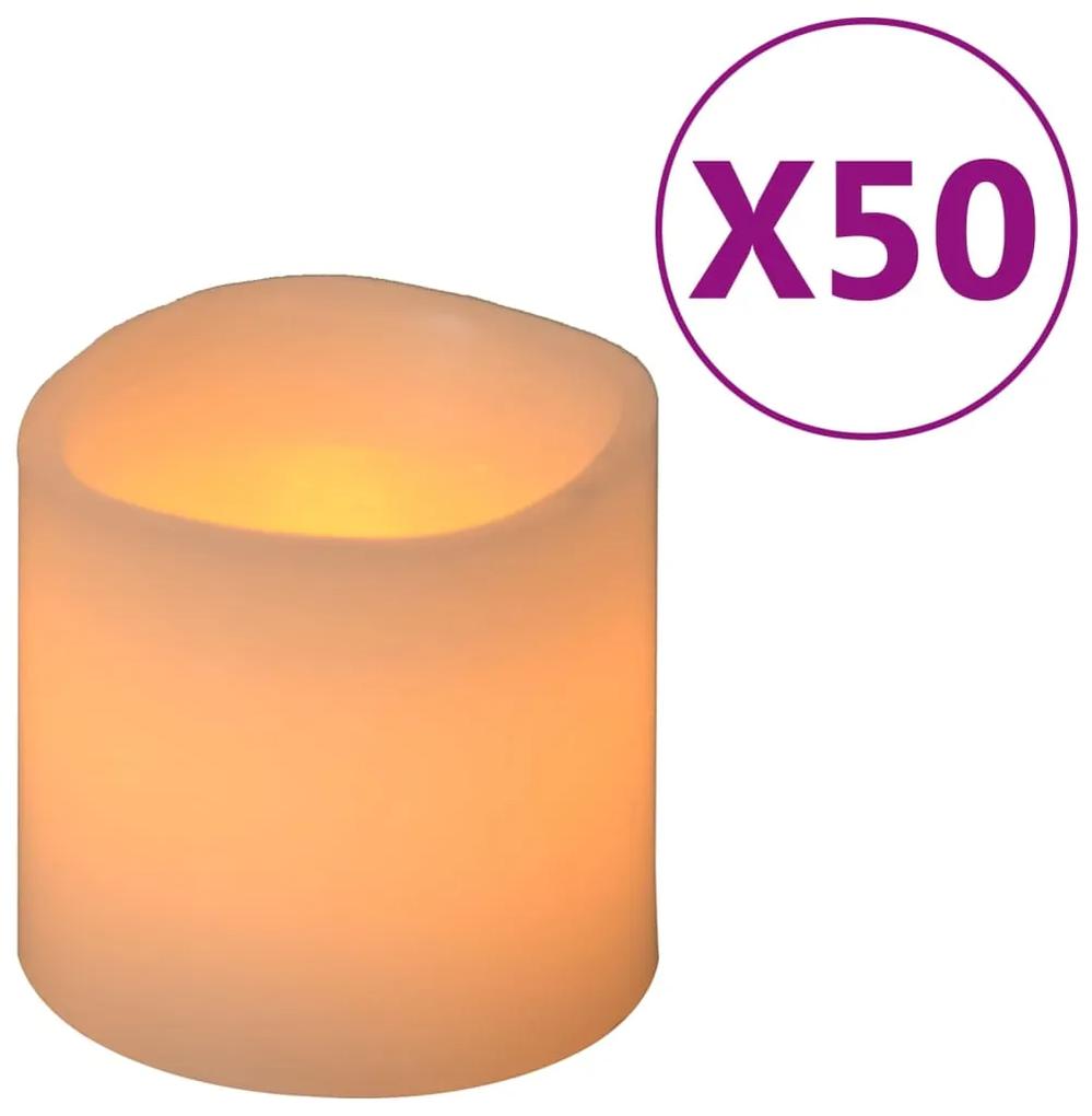 vidaXL Κεριά LED Ηλεκτρ. 50 τεμ. Θερμό Λευκό
