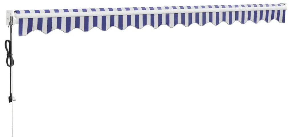 vidaXL Τέντα Πτυσσόμενη Αυτόματη Μπλε / Λευκό 4 x 3 μ.