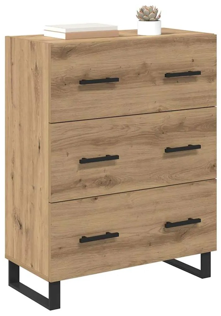 vidaXL Πλαϊνό γραφείο με συρτάρι Artisan Oak 69,5 x 34 x 90 εκ.