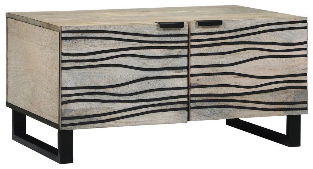 vidaXL Τραπεζάκι σαλονιού Άσπρο, Μαύρο 80 x 50 x 40 cm