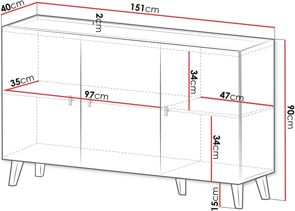 Μπουφές Vurkizo 150 3D