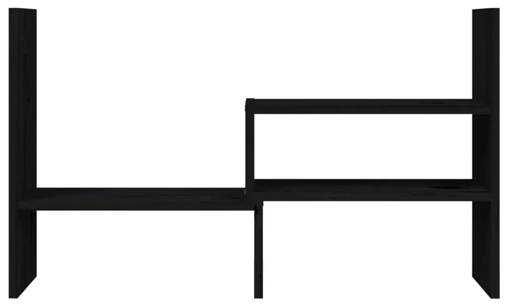 vidaXL Βάση Οθόνης Μαύρο (39-72)x17x43 εκ. από Μασίφ Ξύλο Πεύκου