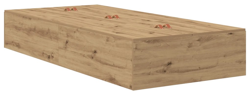 vidaXL Κρεβάτι αποθήκευσης από δρυς Artisan 100x200 εκ