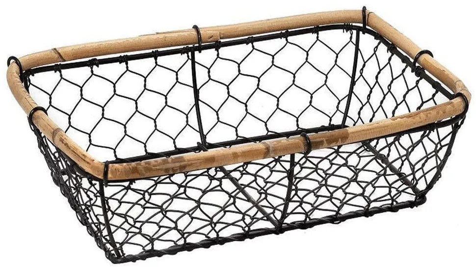Καλάθι Διακοσμητικό Ορθογώνιο TAK202 32x22x8,5cm Μεταλλικό Black Espiel Metal
