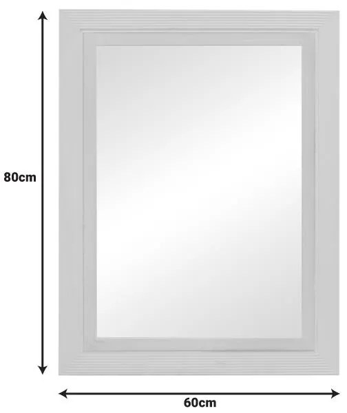 Καθρέπτης Joliene Inart mdf σε λευκή αντικέ-φυσική απόχρωση 60x80x2.1εκ 60x80x2.1 εκ.
