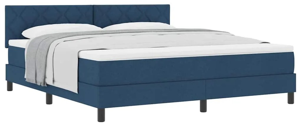 vidaXL Κρεβάτι box spring με στρώμα με στρώμα Μπλε 180 x 200 cm ύφασμα