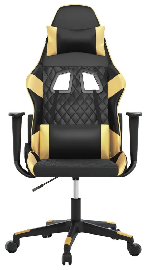 vidaXL Καρέκλα Gaming Μαύρο/Χρυσό από Συνθετικό Δέρμα