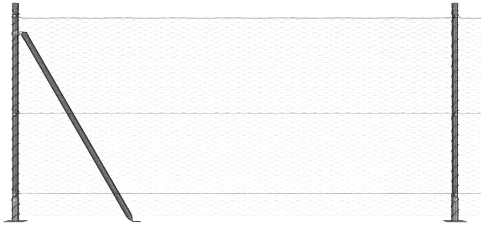 vidaXL Στύλος Περιφράξεων Γκρι 25 x 1 μ (25 χιλιοστά δίχτυ) Ατσάλι