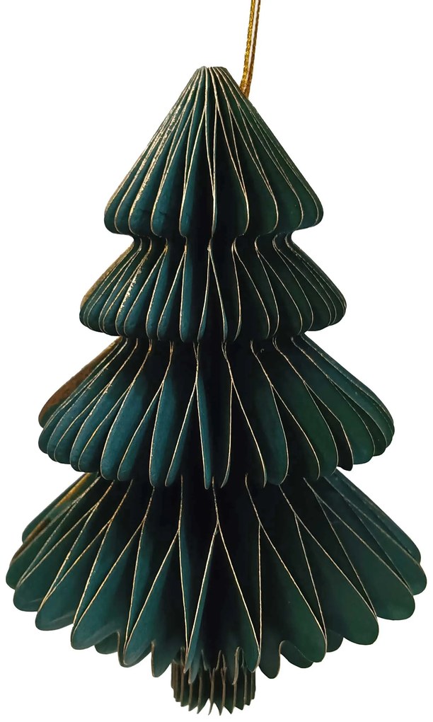 Χάρτινο Στολίδι Πράσινο Δεντράκι 3D Honeycomb h15x10cm 238256