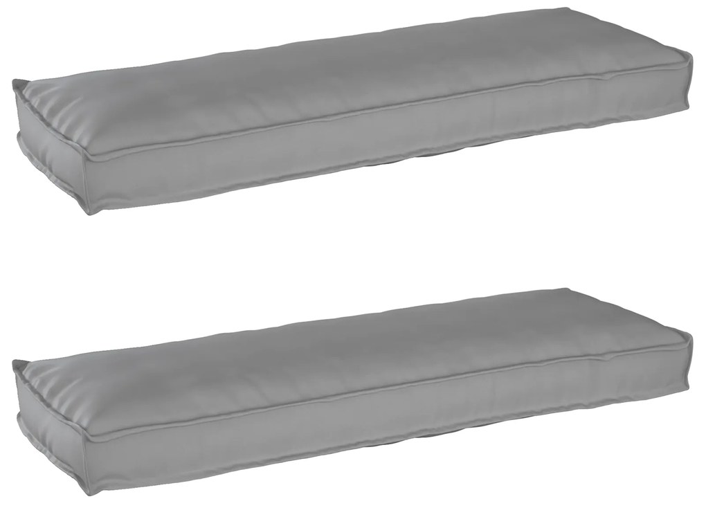 vidaXL Μαξιλάρια Παλέτας για Πάγκο 2 τμχ Γκρι 120x40x8 εκ Υφασμα Οξφόρδης