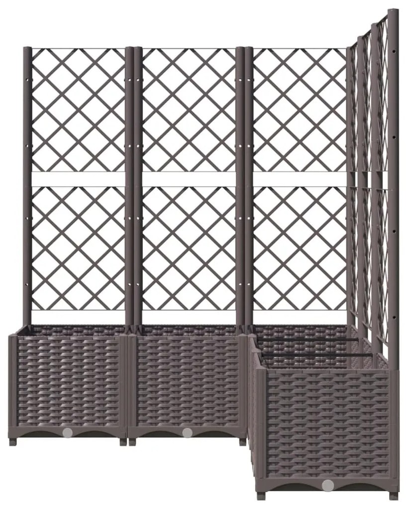 vidaXL Ζαρντινιέρα Κήπου με Καφασωτό Καφέ 120 x 120 x 136 εκ. από PP