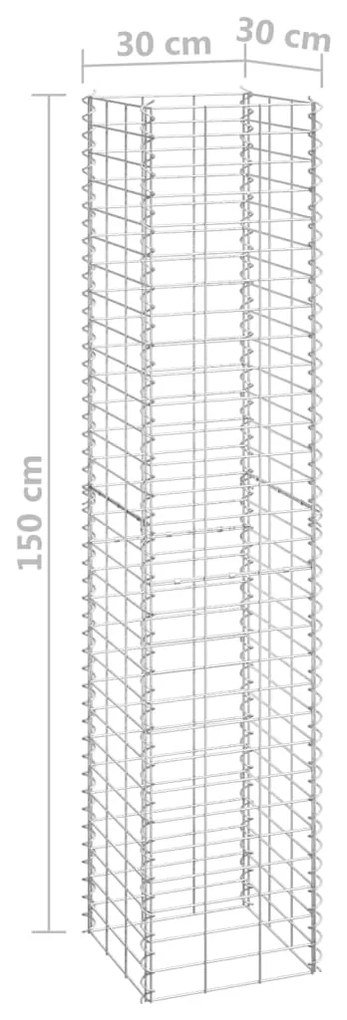 vidaXL Συρματοκιβώτια-Γλάστρες Υπερυψ. 3 τεμ. 30x30x150εκ. Σιδερένιες