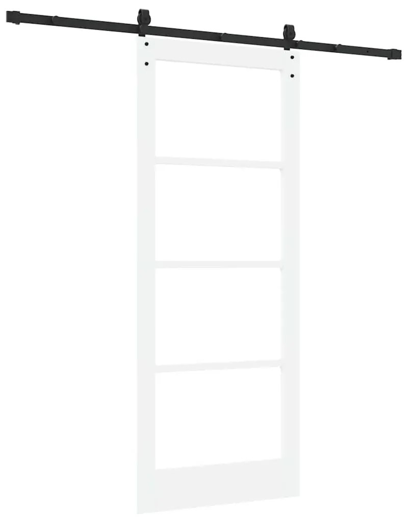 vidaXL Ολισθητή Πόρτα Χειροκίνητος Λευκό 83 x 202 εκ. Ξύλο και μέταλλο