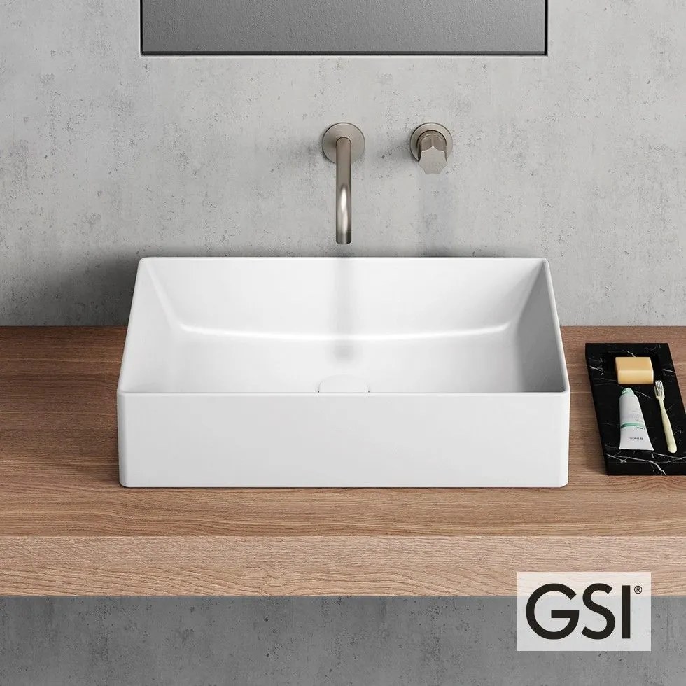 GSI KUBE-X 9453-300 Λευκός Πορσελάνινος Νιπτήρας Μπάνιου Επιτραπέζιος 60 x 37εκ