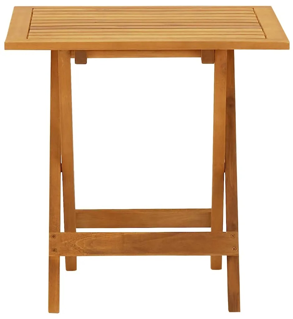 vidaXL Ξαπλώστρα Εξ. Χώρου από Μασίφ Ξύλο Ακακίας με Υποπόδιο/Τραπέζι