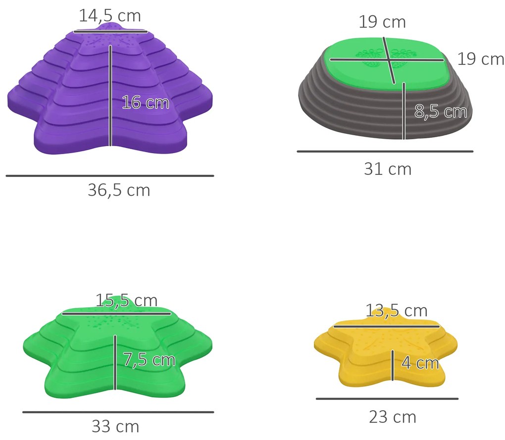 ZONEKIZ Σετ πέτρες ισορροπίας για παιδιά από 3 ετών, 11 πέτρες, αντιολισθητικές, έως 80 kg, σχέδιο αστερίας