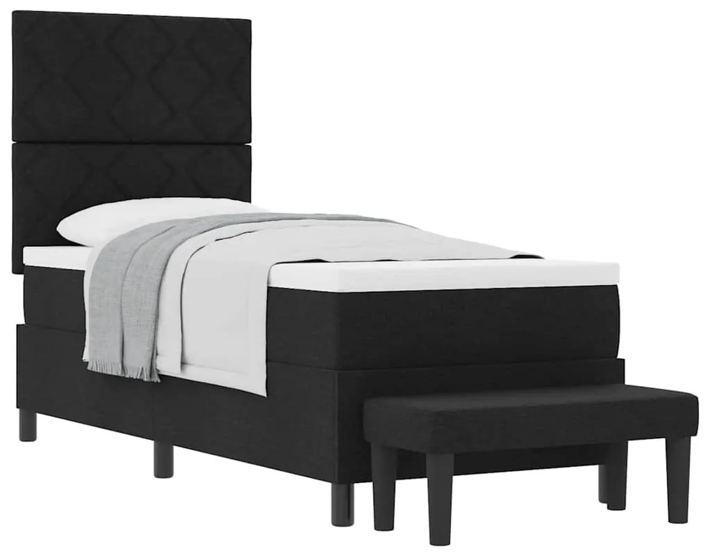 vidaXL Κρεβάτι με ελατήρια με στρώμα Μαύρο 80 x 200 cm ύφασμα